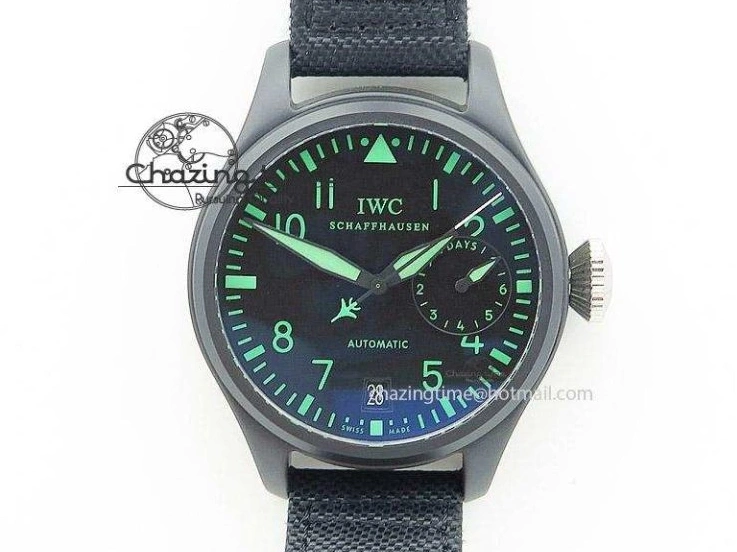 MIROTIME 0723 Pilot Chrono SS IW387809 ZF 1:1 Best Edition Silver Dial Blue Numbers On Blue Leather Strap A Lightweight 7263